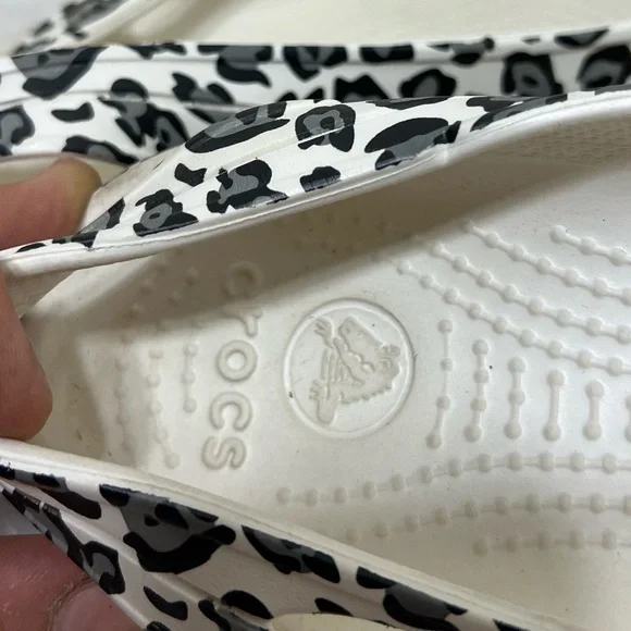 Crocs Kadee Ballet Flats White Leopard Print Size 8 - Picture 11 of 13